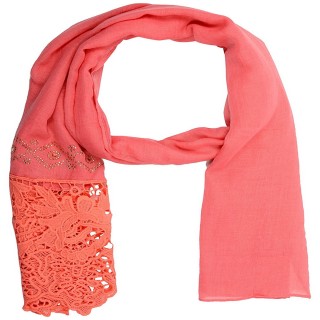 Lace cotton Diamond Stole-Pink